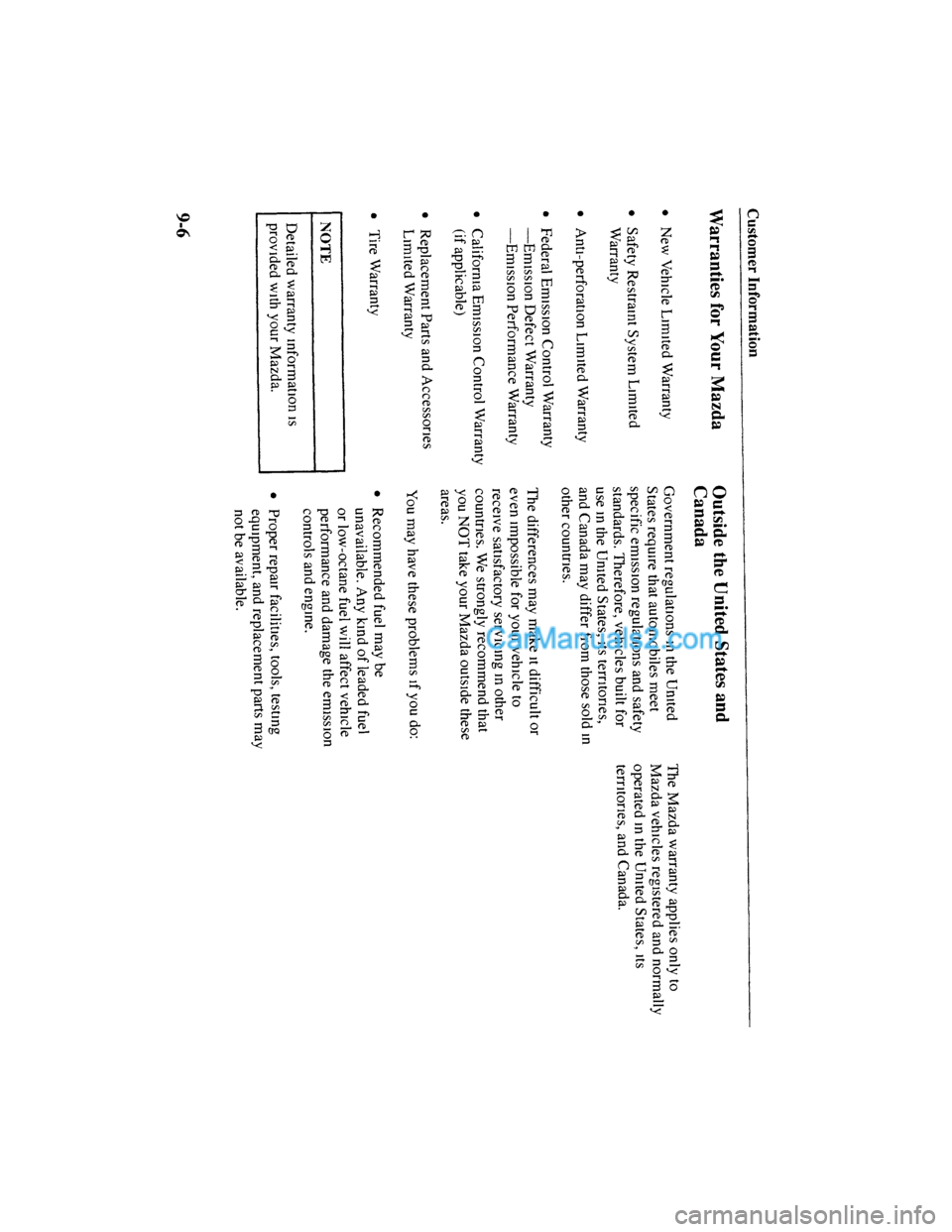 MAZDA MODEL MILLENIA 2001  Owners Manual (in English) 