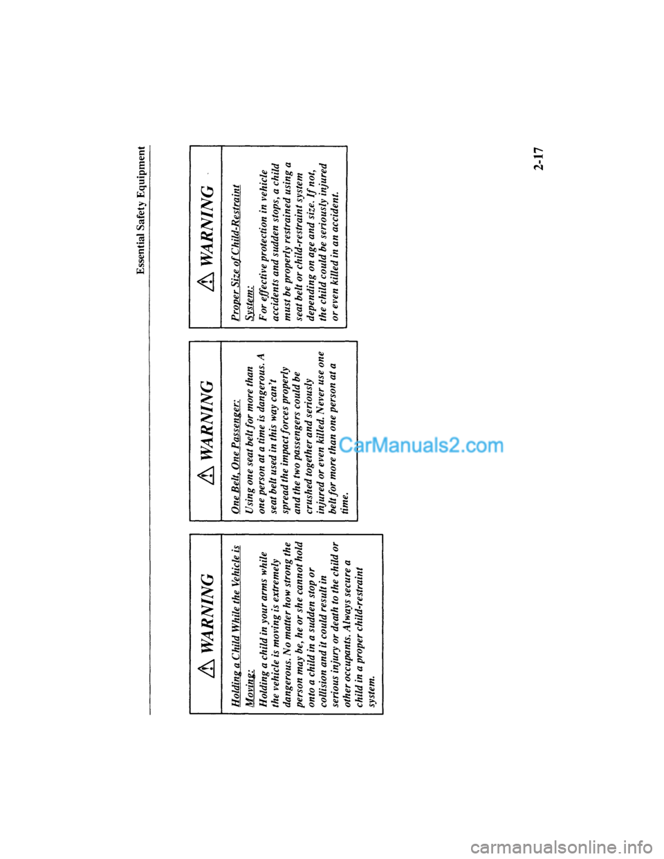 MAZDA MODEL MILLENIA 2001  Owners Manual (in English) 