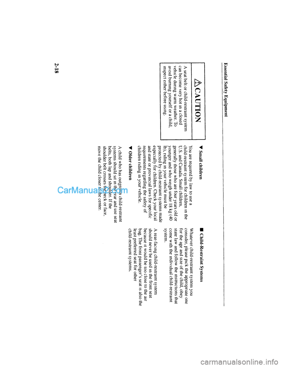 MAZDA MODEL MILLENIA 2001  Owners Manual (in English) 