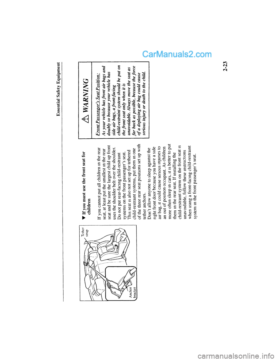 MAZDA MODEL MILLENIA 2001  Owners Manual (in English) 