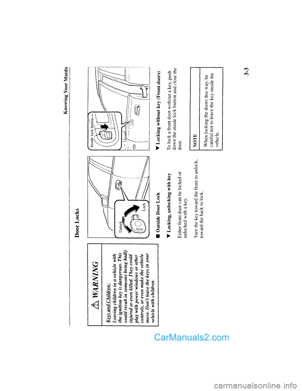 MAZDA MODEL MILLENIA 2001  Owners Manual (in English) 