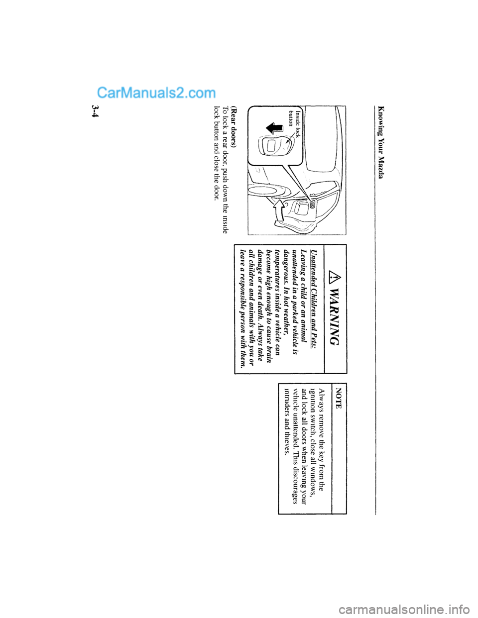 MAZDA MODEL MILLENIA 2001  Owners Manual (in English) 