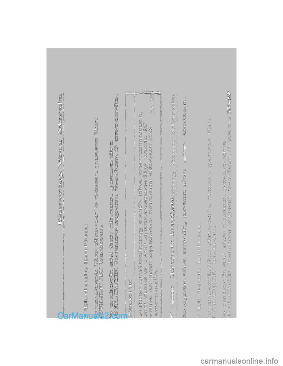 MAZDA MODEL MILLENIA 2001  Owners Manual (in English) 