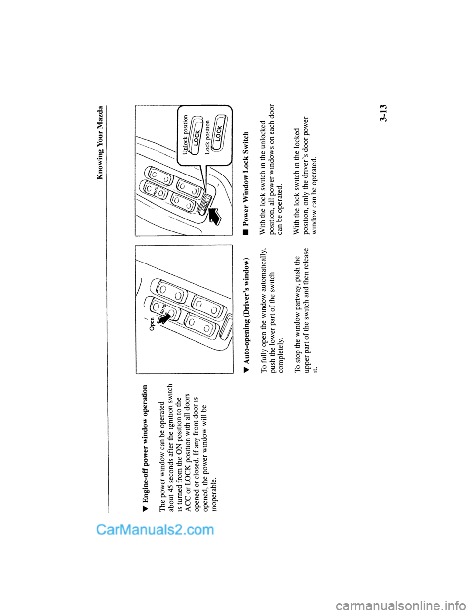 MAZDA MODEL MILLENIA 2001  Owners Manual (in English) 