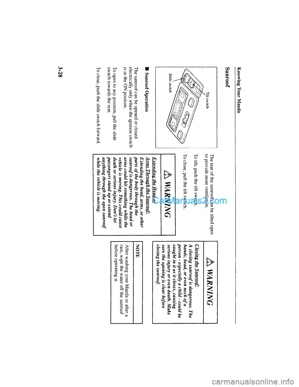 MAZDA MODEL MILLENIA 2001  Owners Manual (in English) 