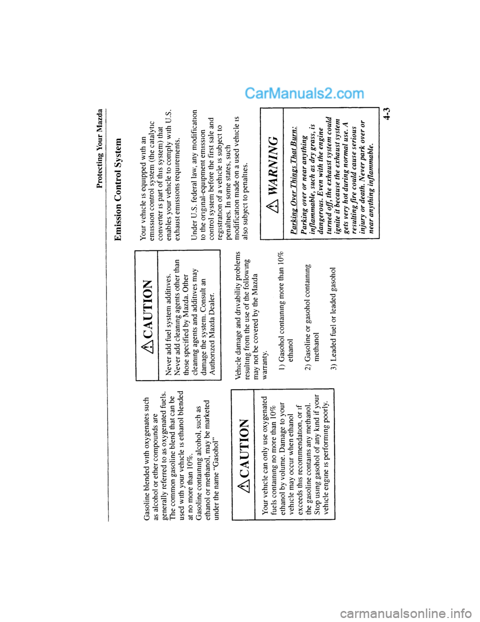 MAZDA MODEL MILLENIA 2001  Owners Manual (in English) 
