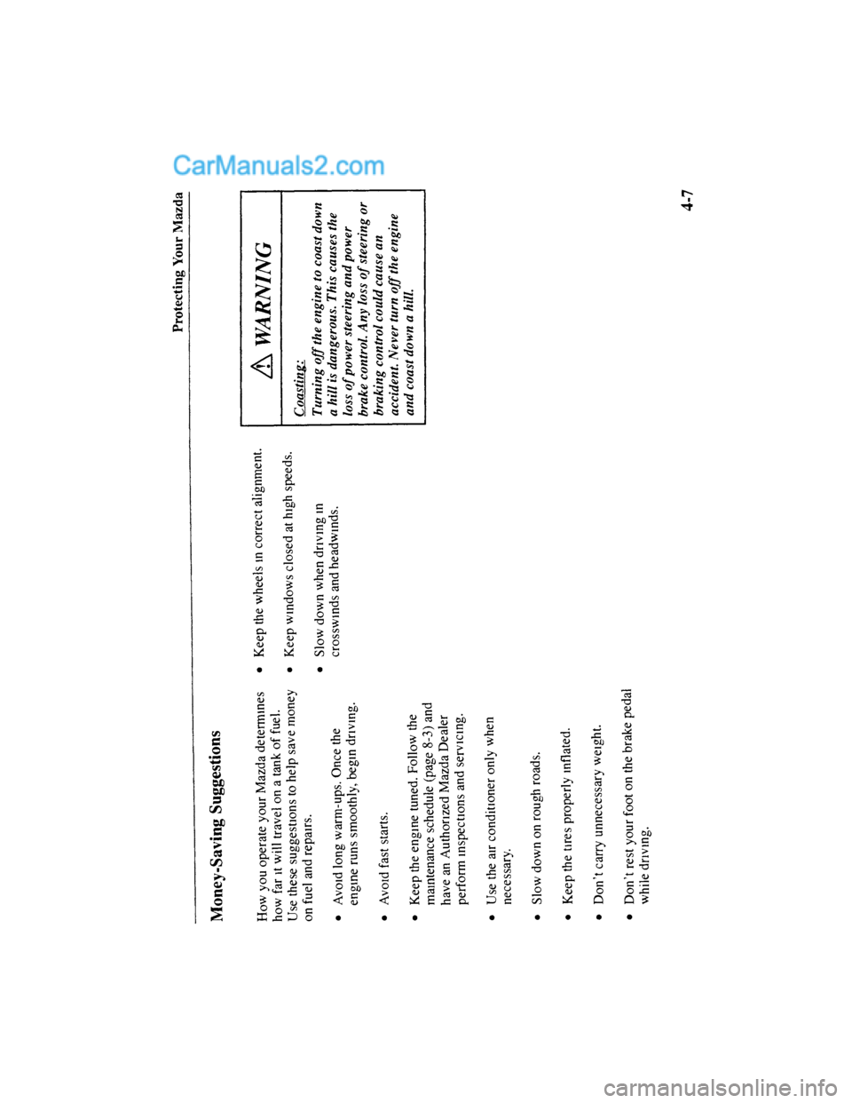MAZDA MODEL MILLENIA 2001  Owners Manual (in English) 
