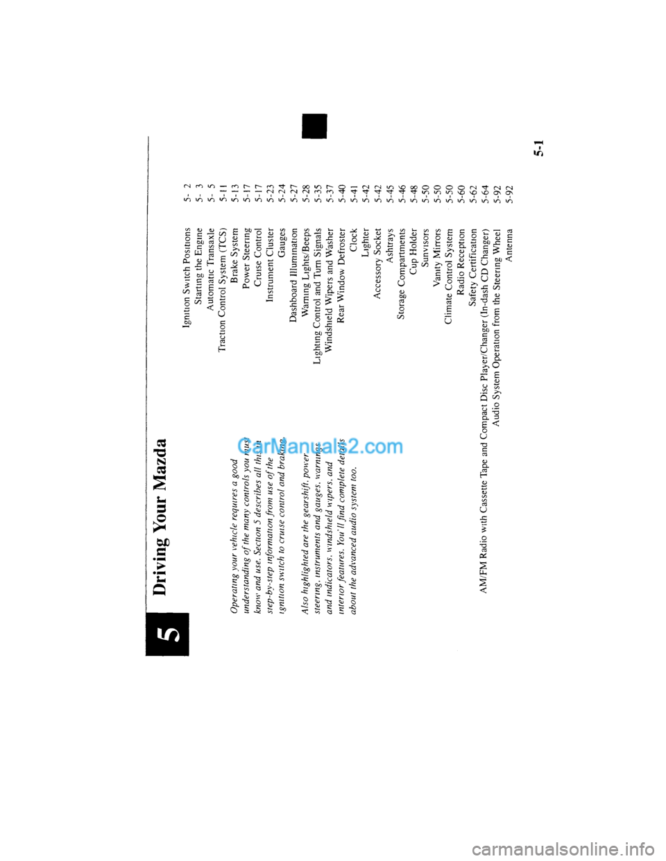 MAZDA MODEL MILLENIA 2001  Owners Manual (in English) 