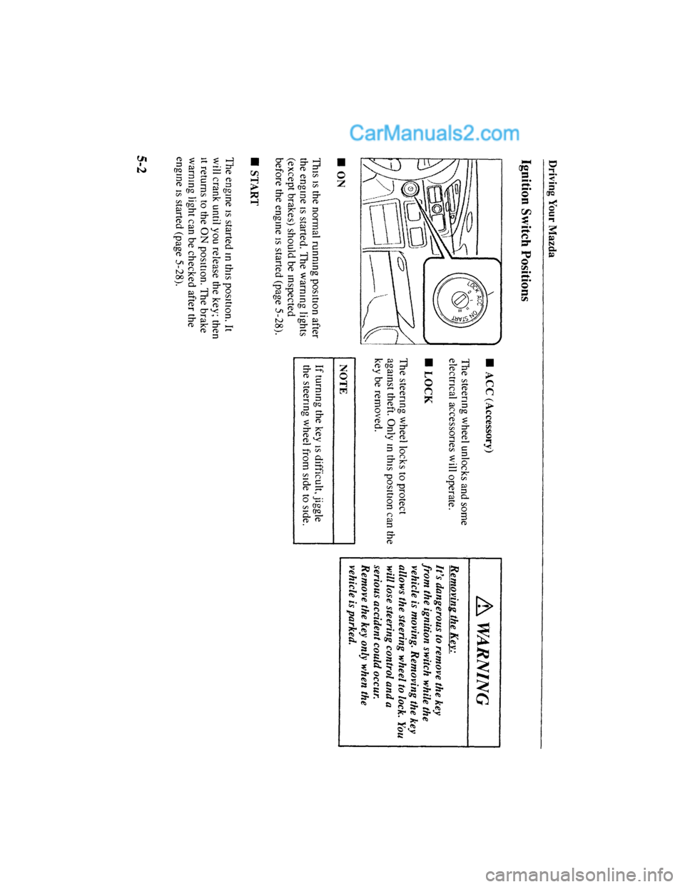 MAZDA MODEL MILLENIA 2001  Owners Manual (in English) 