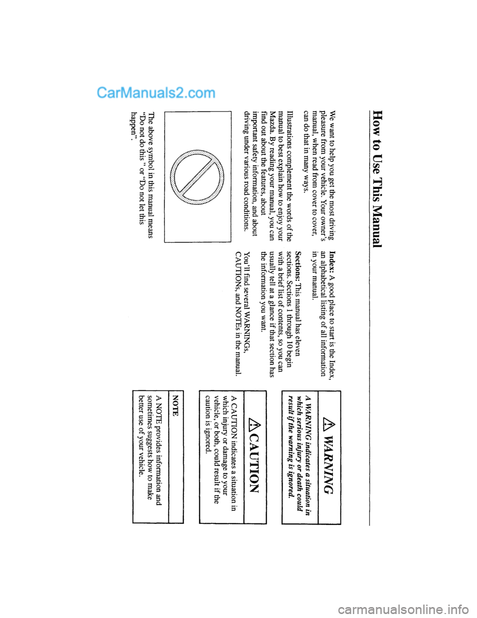 MAZDA MODEL MILLENIA 2000  Owners Manual (in English) 