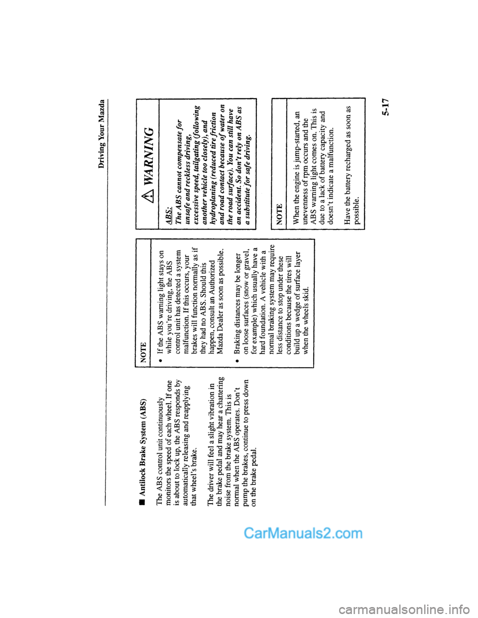 MAZDA MODEL MILLENIA 2000  Owners Manual (in English) 