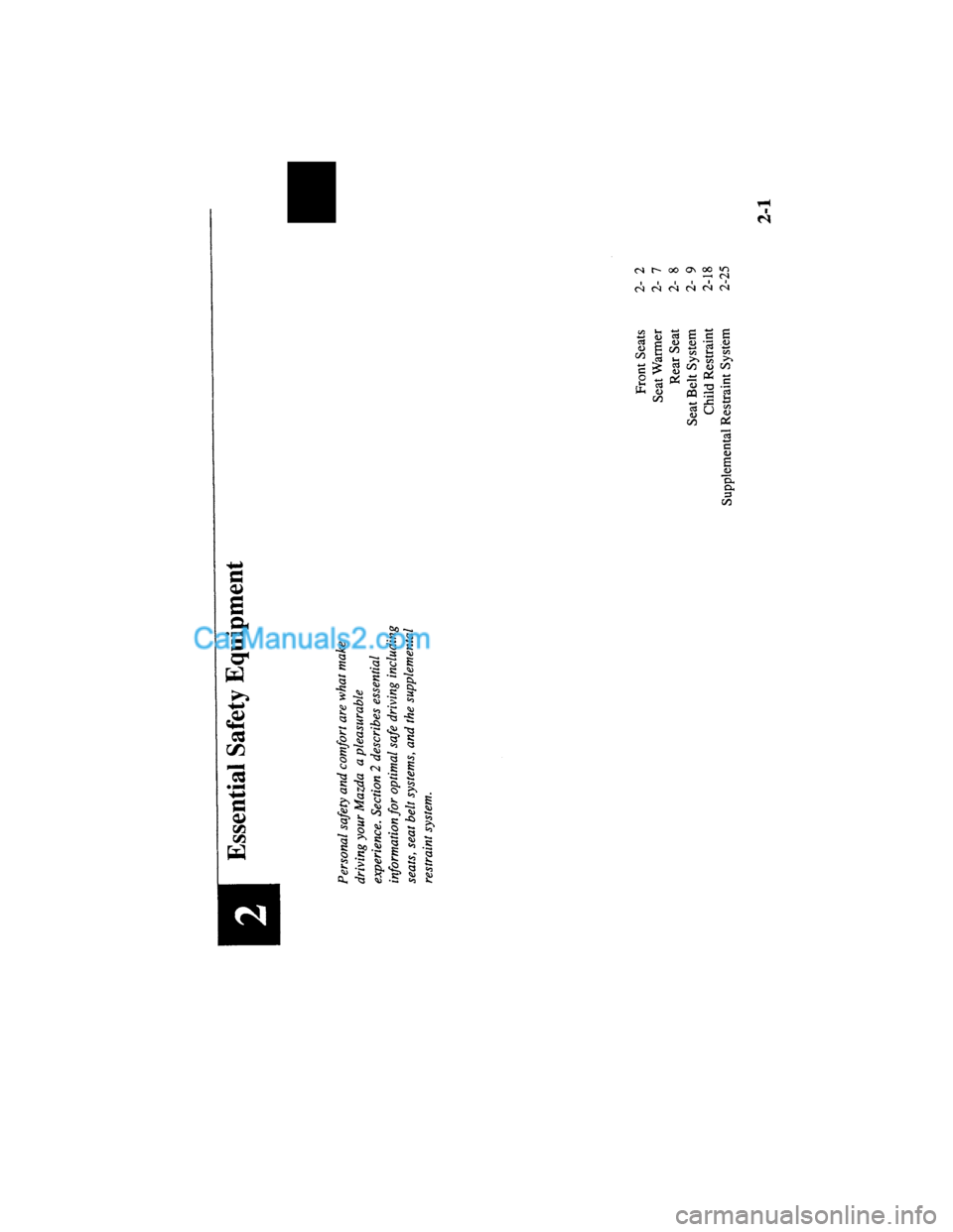 MAZDA MODEL MILLENIA 2000  Owners Manual (in English) 