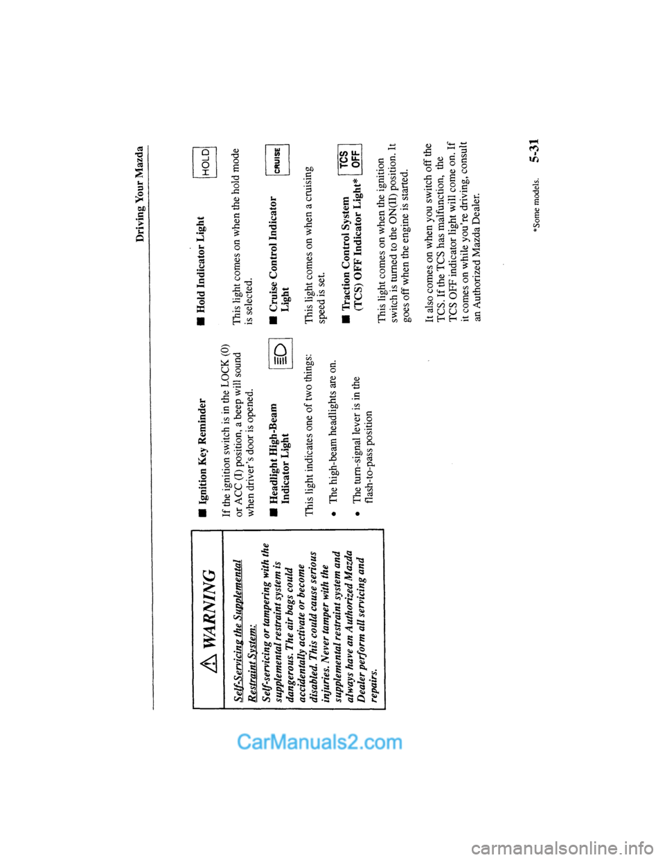 MAZDA MODEL MILLENIA 2000  Owners Manual (in English) 