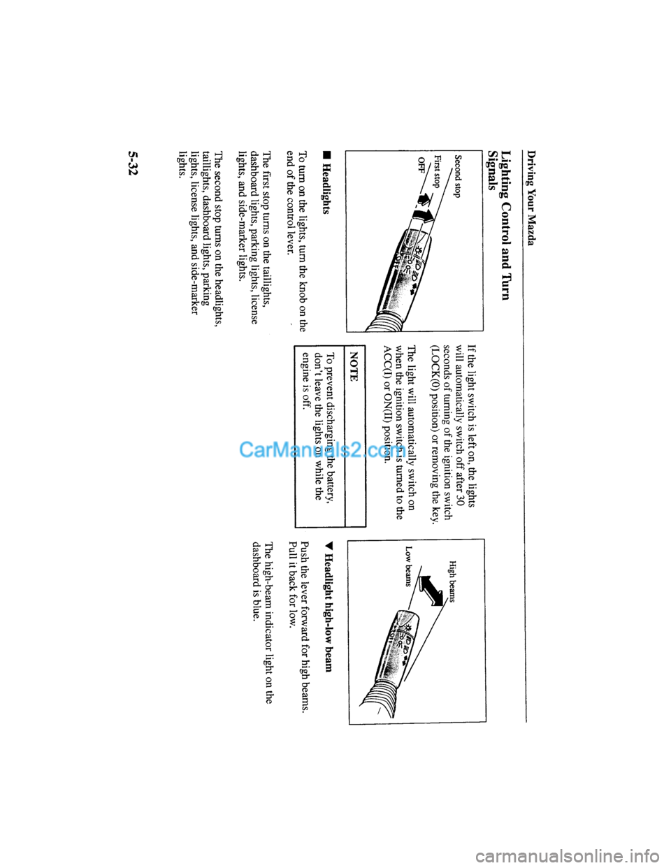 MAZDA MODEL MILLENIA 2000  Owners Manual (in English) 