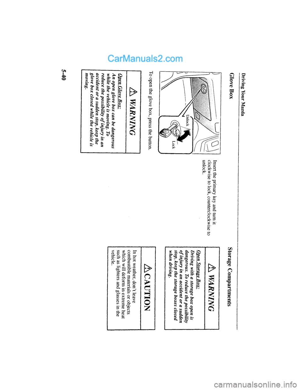 MAZDA MODEL MILLENIA 2000  Owners Manual (in English) 