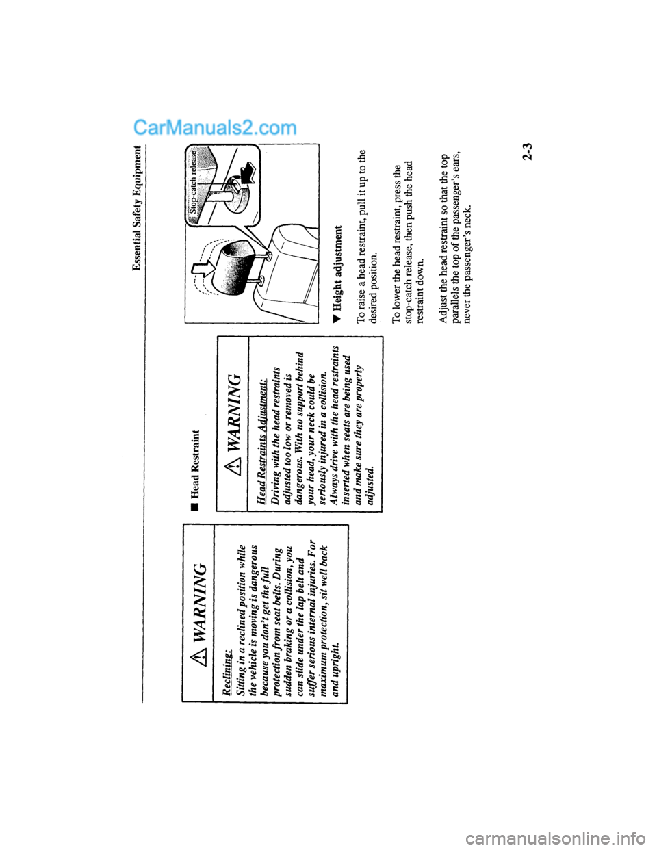 MAZDA MODEL MILLENIA 2000  Owners Manual (in English) 