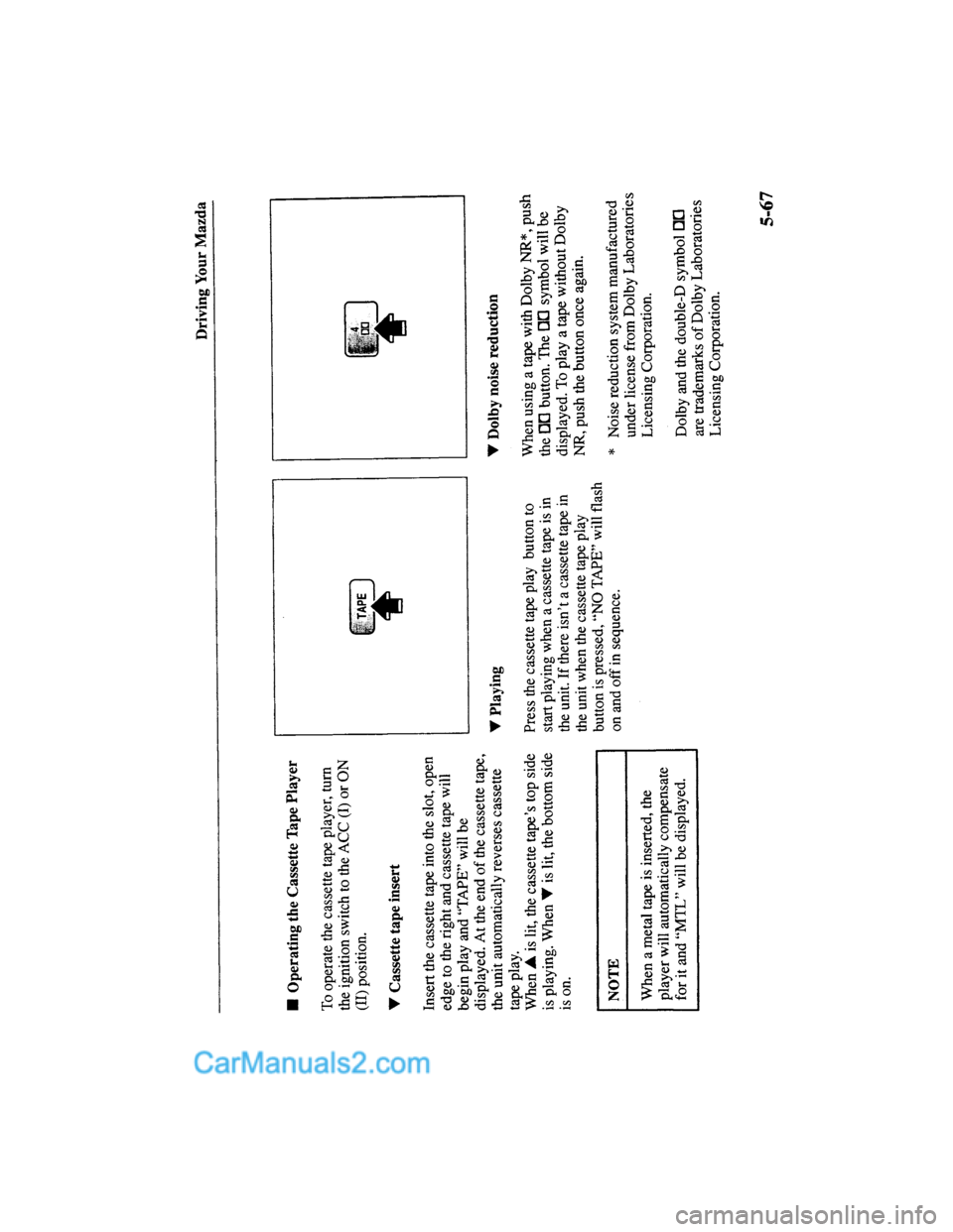 MAZDA MODEL MILLENIA 2000  Owners Manual (in English) 