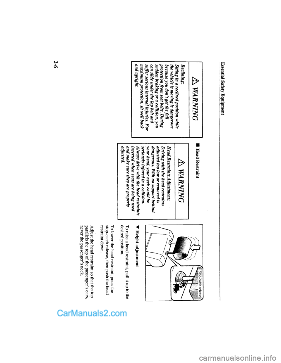 MAZDA MODEL MILLENIA 2000  Owners Manual (in English) 