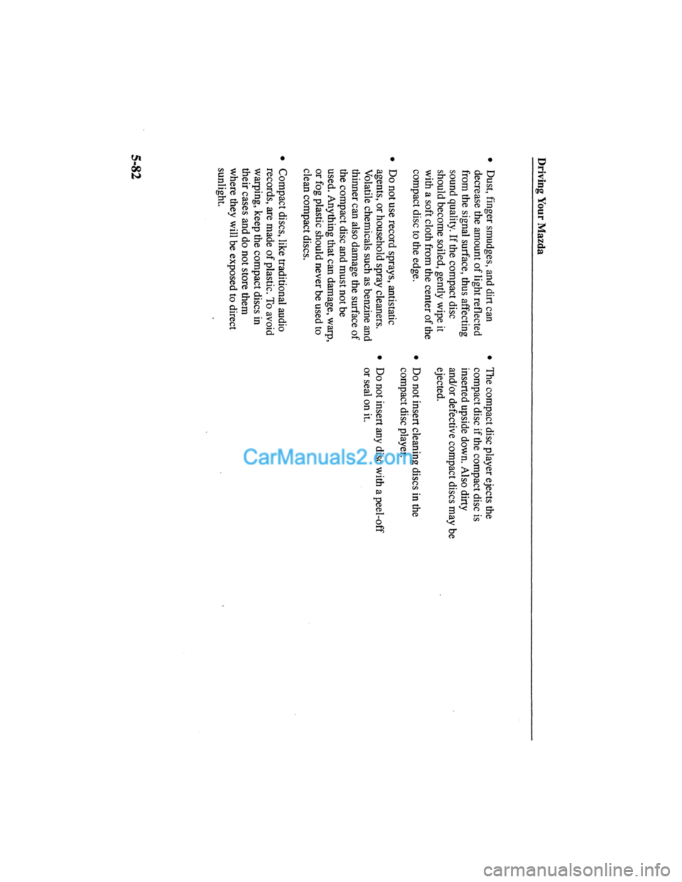 MAZDA MODEL MILLENIA 2000  Owners Manual (in English) 