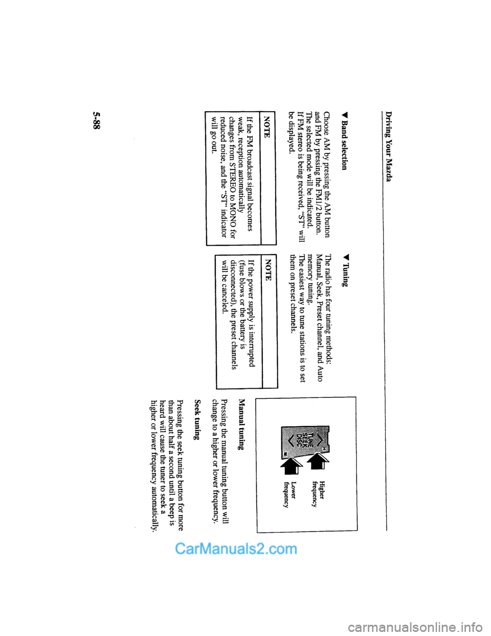 MAZDA MODEL MILLENIA 2000  Owners Manual (in English) 