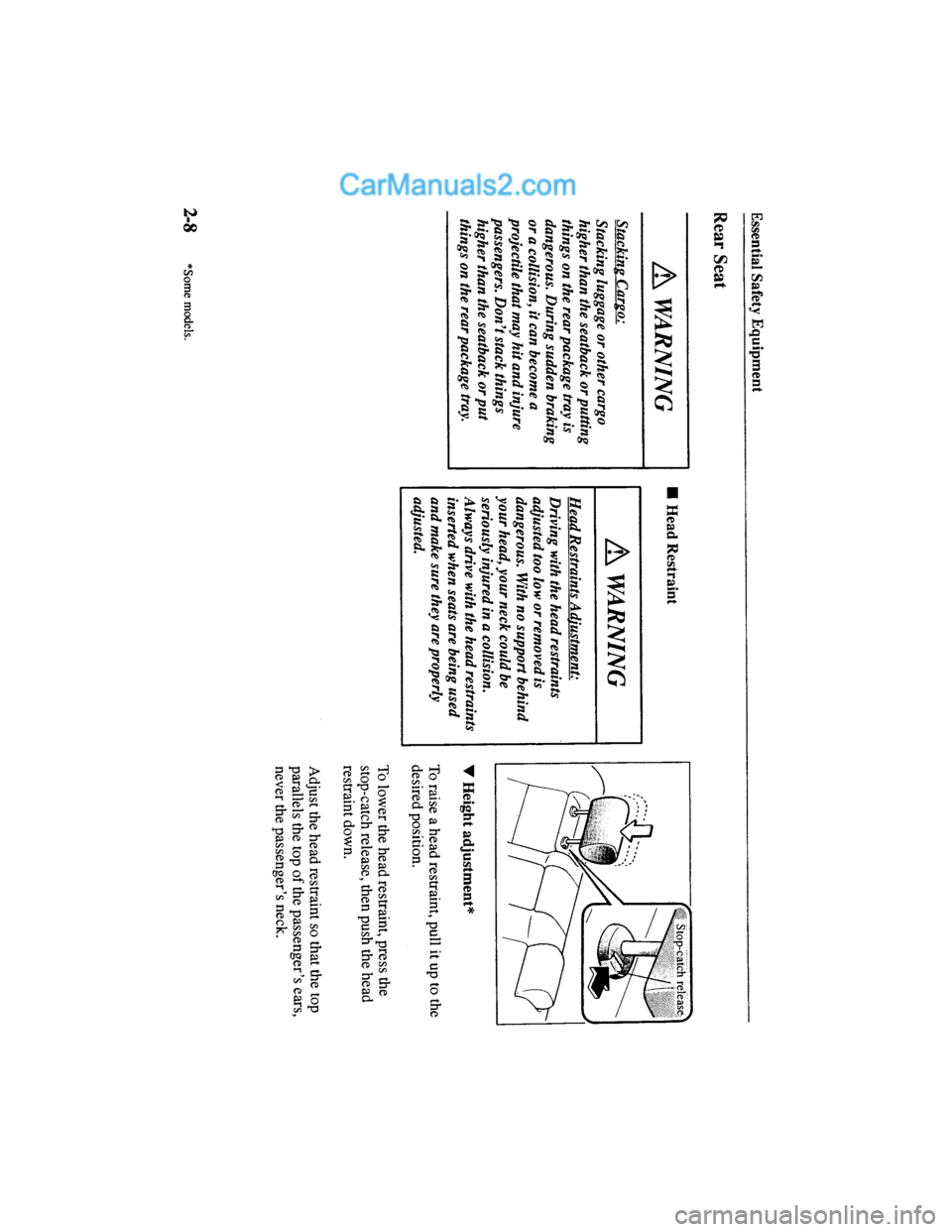 MAZDA MODEL MILLENIA 2000  Owners Manual (in English) 