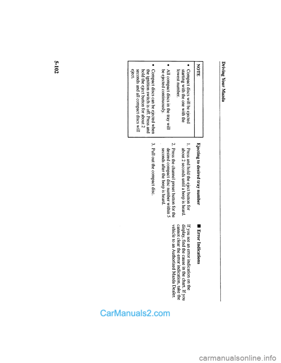 MAZDA MODEL MILLENIA 2000  Owners Manual (in English) 