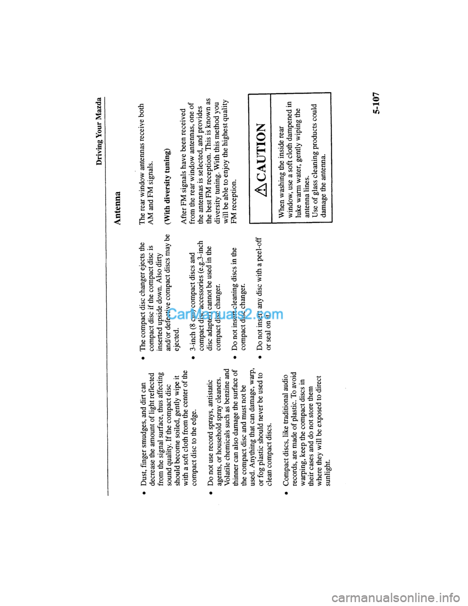 MAZDA MODEL MILLENIA 2000  Owners Manual (in English) 