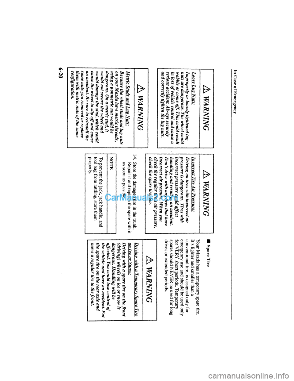 MAZDA MODEL MILLENIA 2000  Owners Manual (in English) 