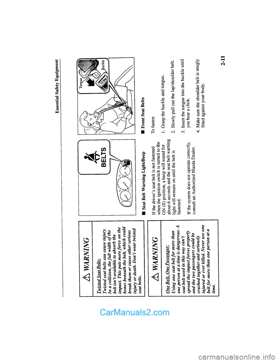 MAZDA MODEL MILLENIA 2000  Owners Manual (in English) 