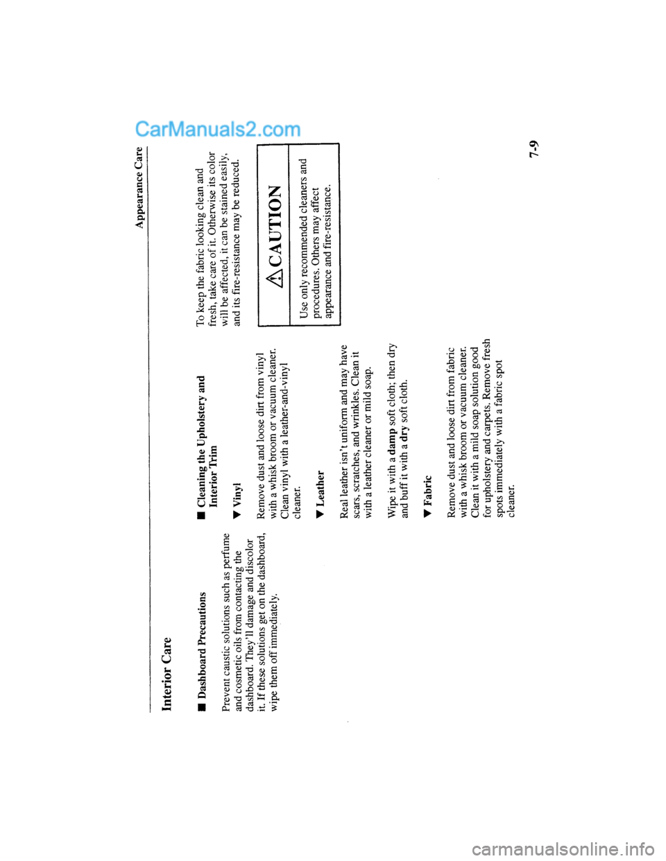 MAZDA MODEL MILLENIA 2000  Owners Manual (in English) 