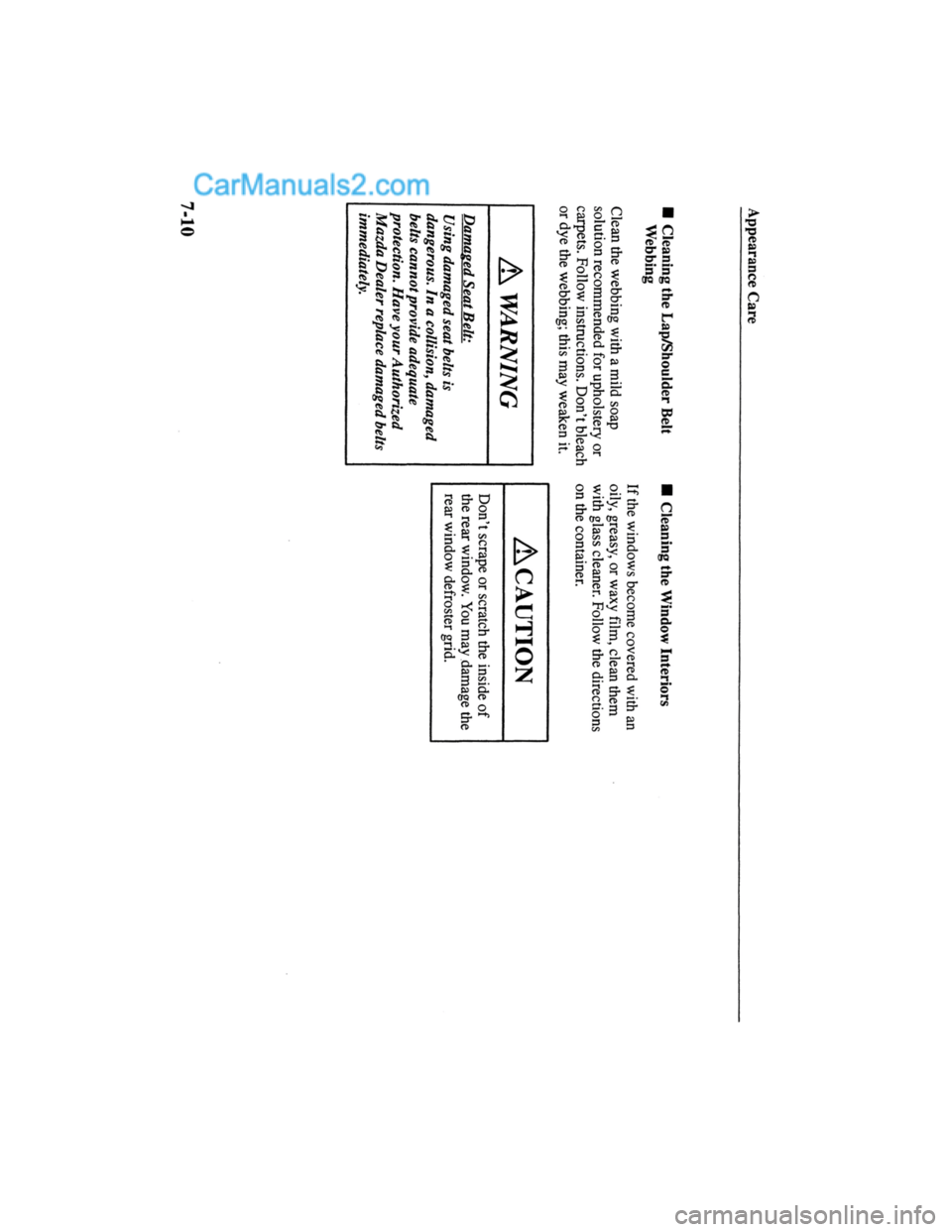 MAZDA MODEL MILLENIA 2000  Owners Manual (in English) 