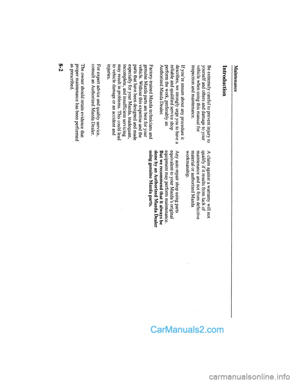 MAZDA MODEL MILLENIA 2000  Owners Manual (in English) 