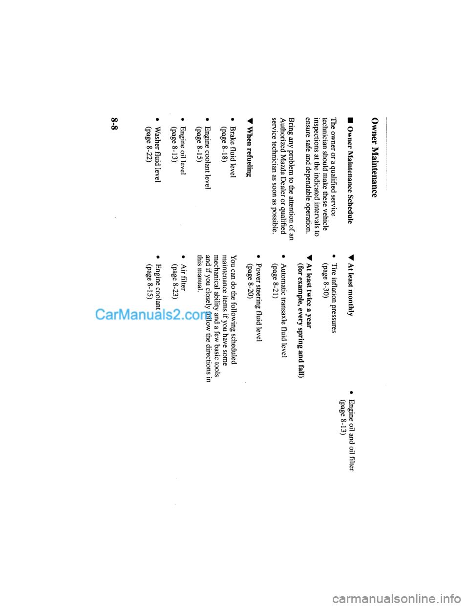 MAZDA MODEL MILLENIA 2000  Owners Manual (in English) 