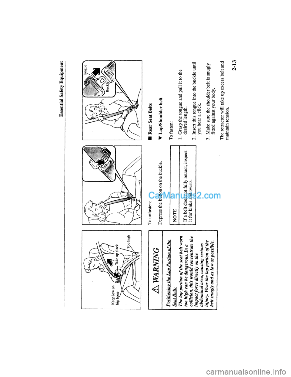 MAZDA MODEL MILLENIA 2000  Owners Manual (in English) 