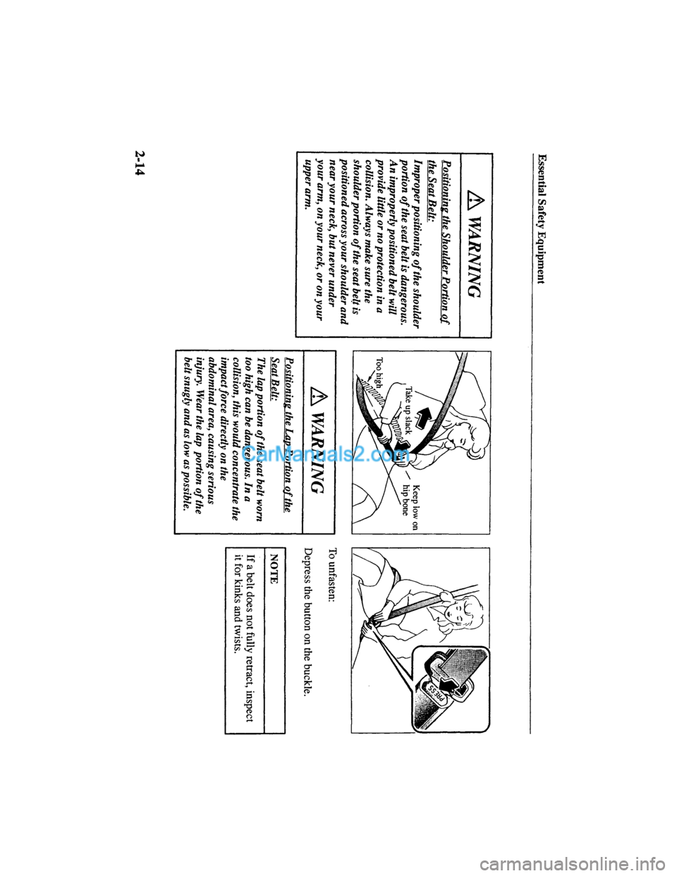 MAZDA MODEL MILLENIA 2000  Owners Manual (in English) 