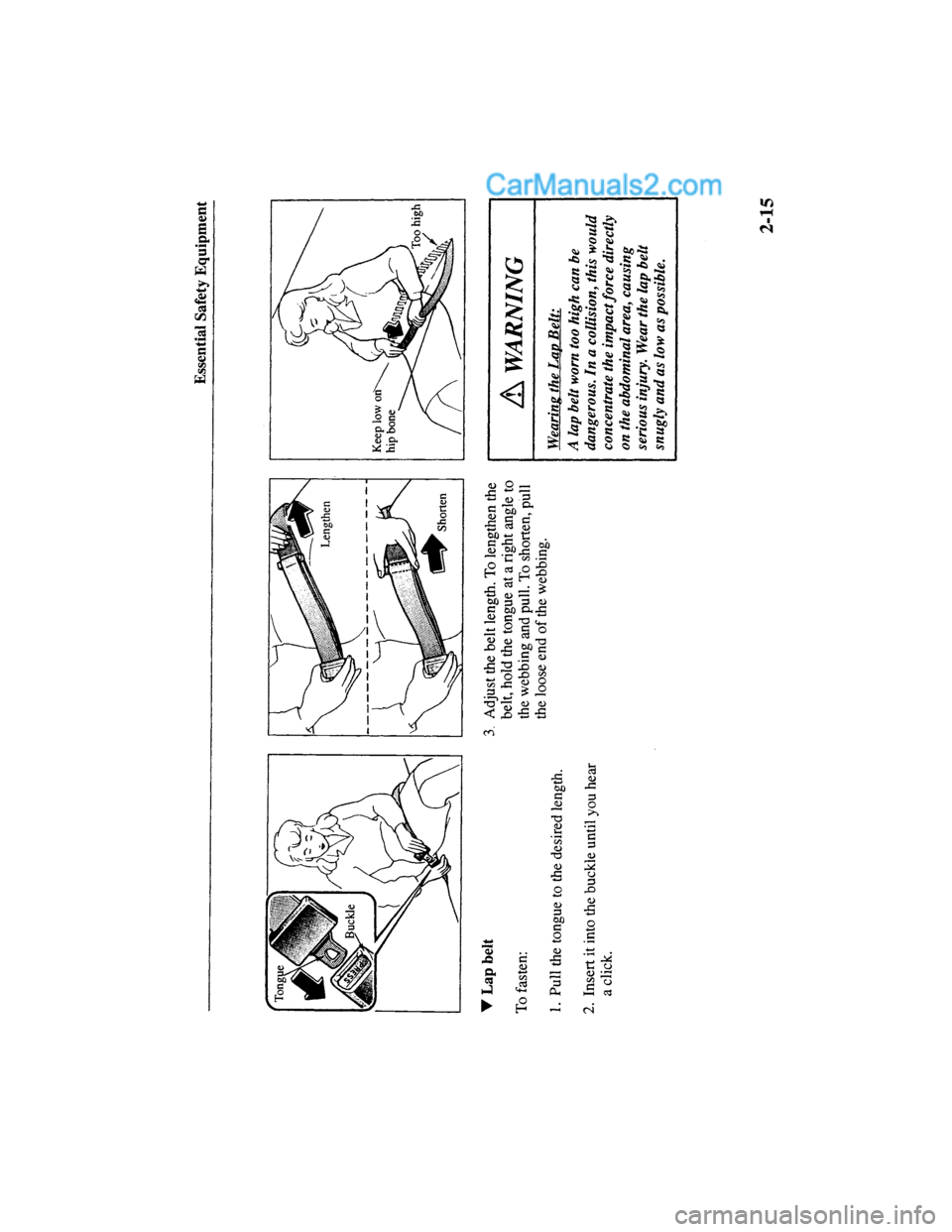 MAZDA MODEL MILLENIA 2000  Owners Manual (in English) 