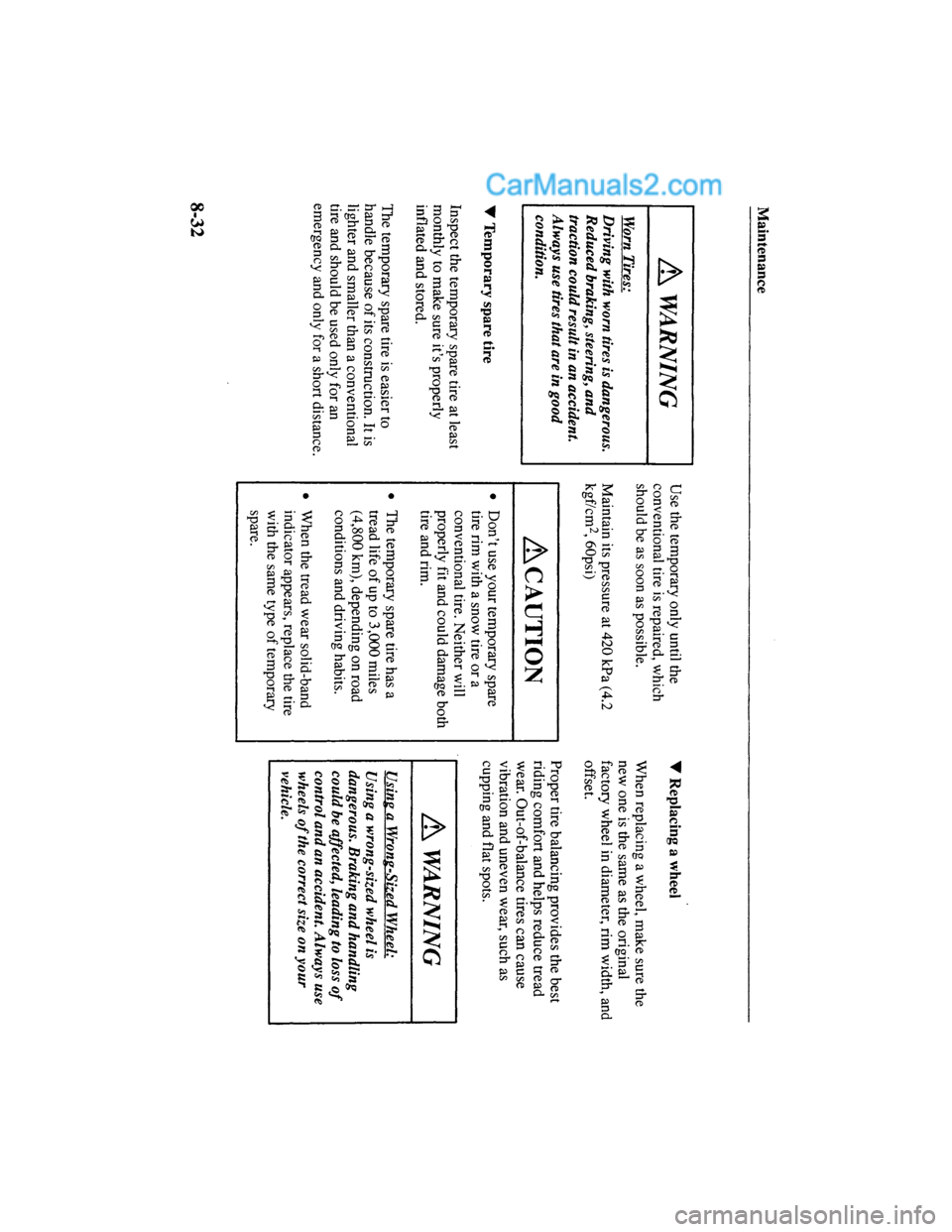 MAZDA MODEL MILLENIA 2000  Owners Manual (in English) 