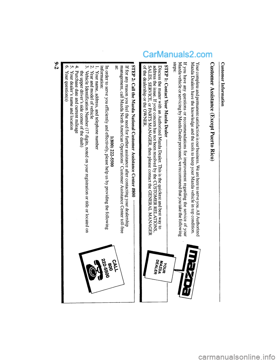 MAZDA MODEL MILLENIA 2000  Owners Manual (in English) 