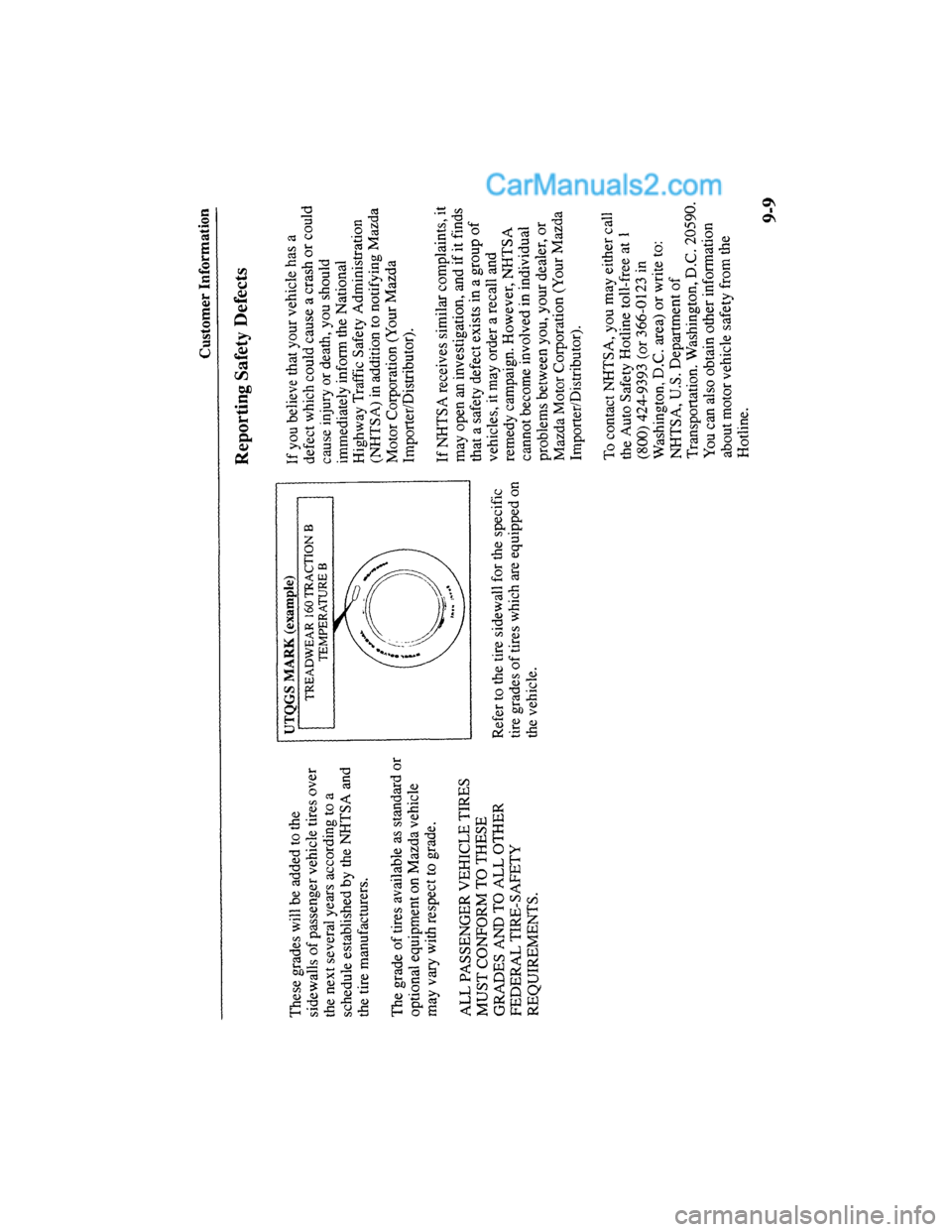 MAZDA MODEL MILLENIA 2000  Owners Manual (in English) 