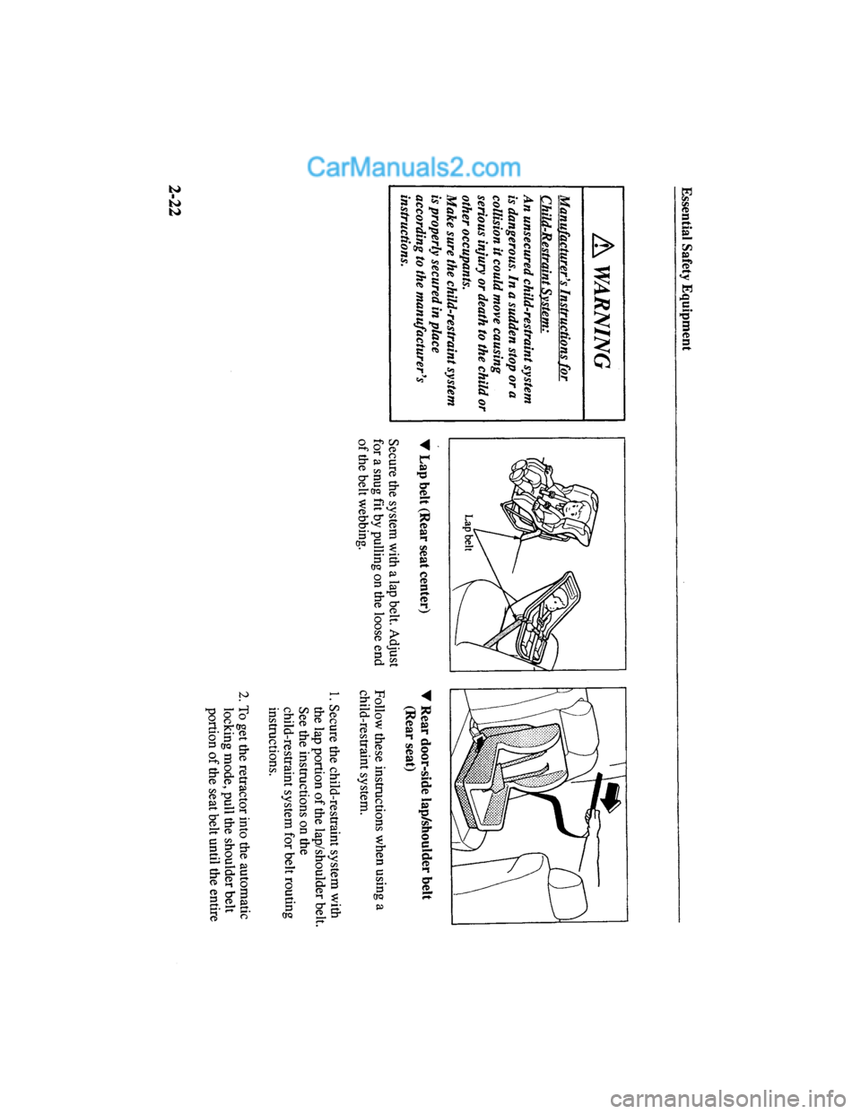 MAZDA MODEL MILLENIA 2000  Owners Manual (in English) 