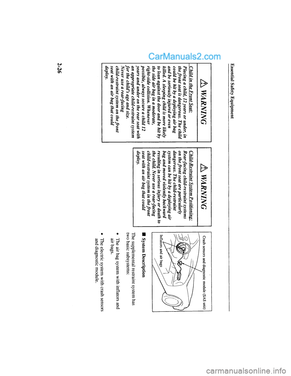 MAZDA MODEL MILLENIA 2000  Owners Manual (in English) 