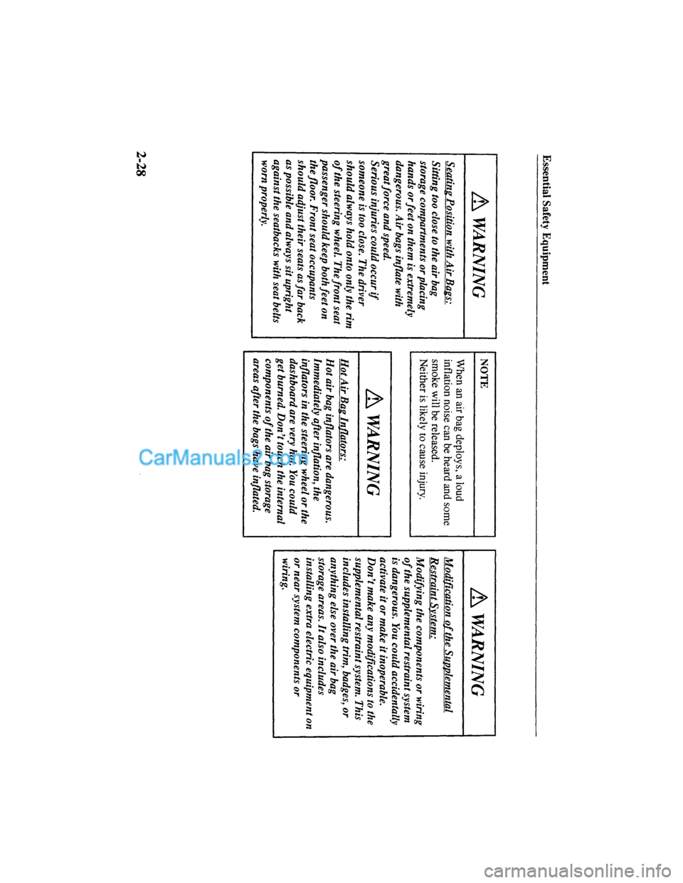MAZDA MODEL MILLENIA 2000  Owners Manual (in English) 