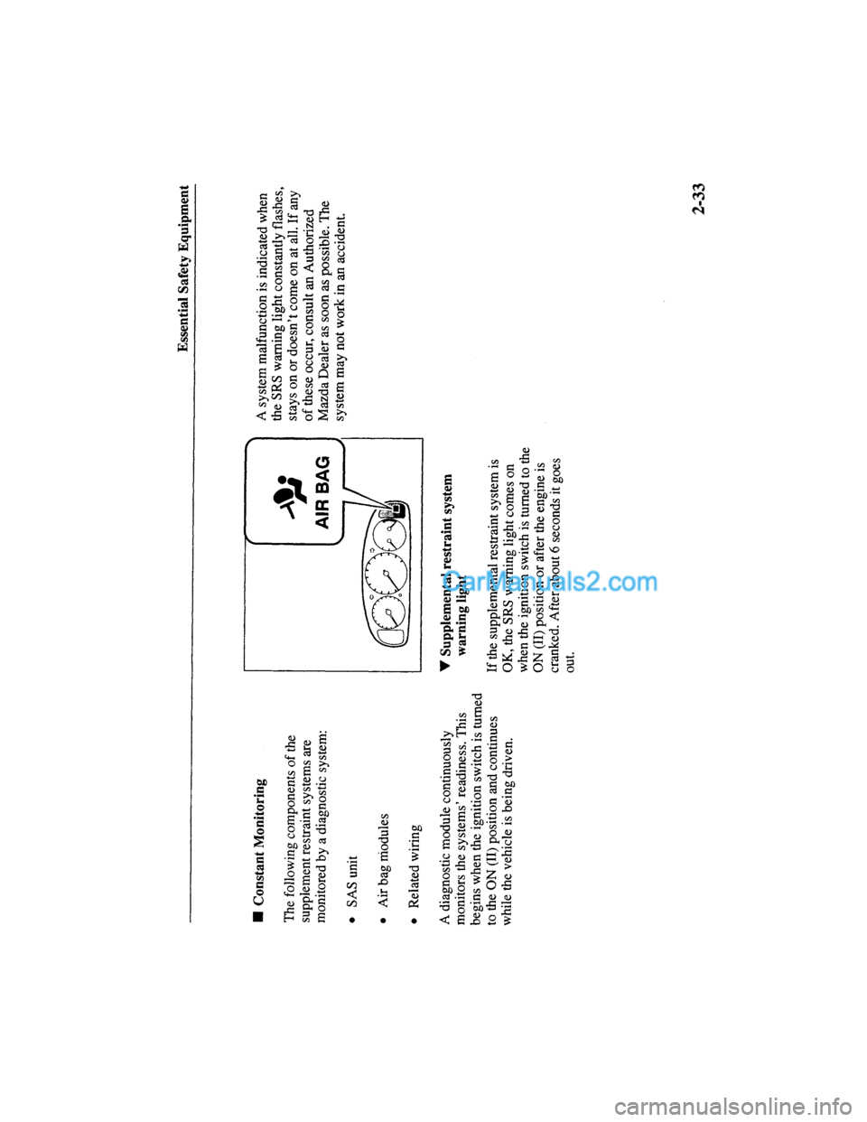 MAZDA MODEL MILLENIA 2000  Owners Manual (in English) 