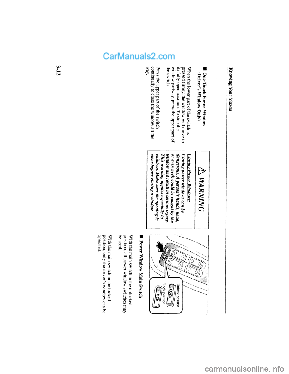 MAZDA MODEL MILLENIA 2000  Owners Manual (in English) 