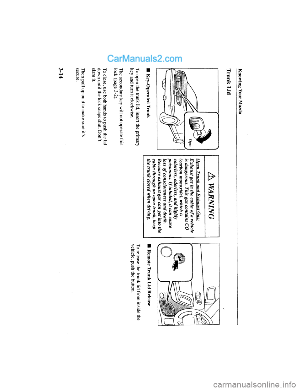 MAZDA MODEL MILLENIA 2000  Owners Manual (in English) 