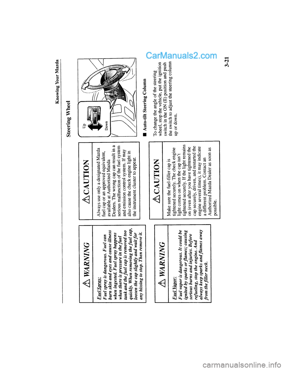 MAZDA MODEL MILLENIA 2000  Owners Manual (in English) 