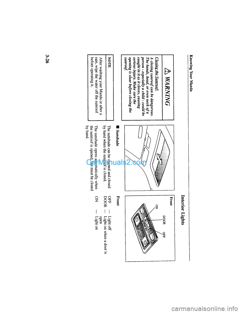 MAZDA MODEL MILLENIA 2000  Owners Manual (in English) 