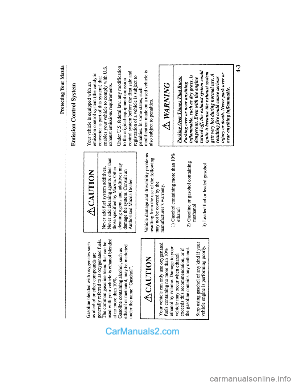 MAZDA MODEL MILLENIA 2000  Owners Manual (in English) 
