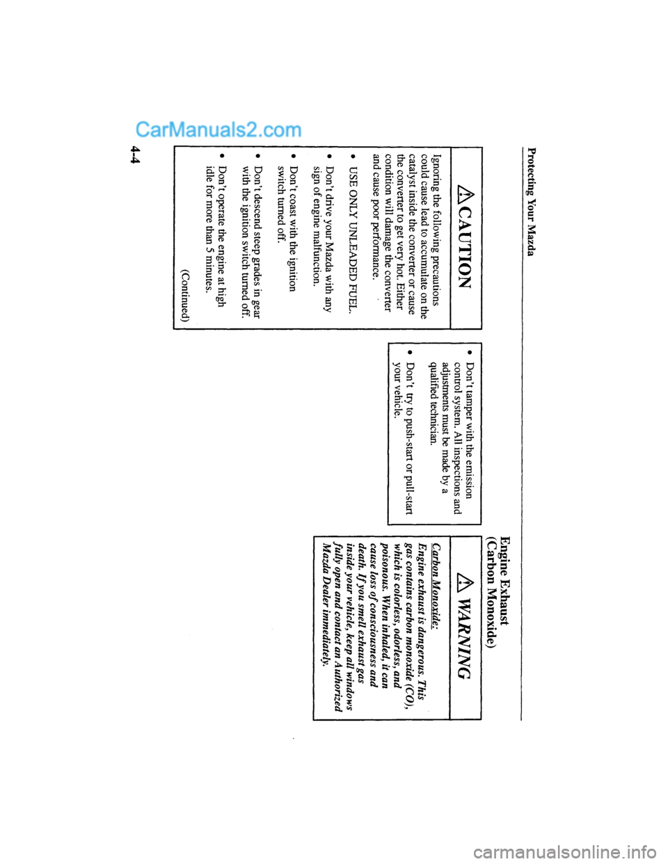 MAZDA MODEL MILLENIA 2000  Owners Manual (in English) 