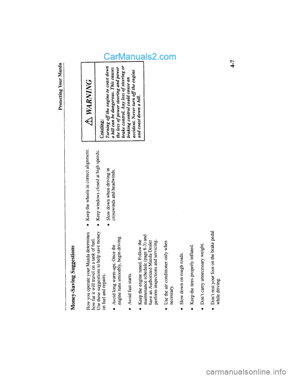 MAZDA MODEL MILLENIA 2000  Owners Manual (in English) 